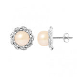 Boucles d'Oreilles COROLLE | Perles Roses