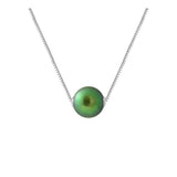 Collier - Argent & Perle de Culture Vert Intense