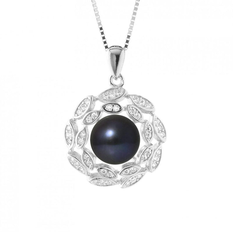 Collier COROLLE | Argent & Perle de Culture Black Tahiti