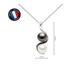 dimensionnement des bijoux de Collier Argent Toi & Moi 