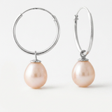 Créoles JANE | Argent & Perles de Culture Roses
