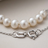 Bracelet NANÉA | Or Blanc & Perles Blanches