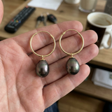 Créoles JANE | Or Jaune & Perles de Tahiti
