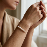 Bracelet NANÉA | Or Blanc & Perles Blanches
