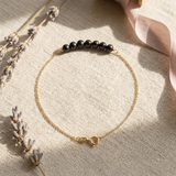 Bracelet NANÉA | Or Jaune & Perles Noires