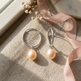Créoles JANE | Argent & Perles de Culture Roses