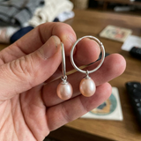 Créoles JANE | Argent & Perles de Culture Roses