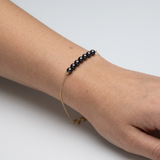 Bracelet NANÉA | Or Jaune & Perles Noires