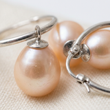 Créoles JANE | Argent & Perles de Culture Roses