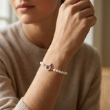 Bracelet NOELYSE | Argent & Perles Blanches | 6/7 mm | Fermoir Anneau