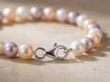 Bracelet NOELYSE | Argent & Perles Multicolores | 5/6 mm | Fermoir Anneau