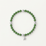 Bracelet Etoile - Perle d'Eau Douce Verte Ronde 5-6 mm
