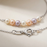 Bracelet NANÉA | Or Blanc & Perles Multicolores