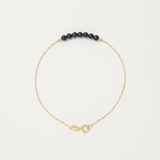 Bracelet NANÉA | Or Jaune & Perles Noires