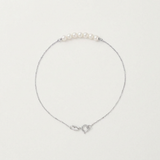 Bracelet NANÉA | Or Blanc & Perles Blanches