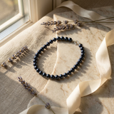 Bracelet NOELYSE | Argent & Perles Noires | 4/5 mm | Fermoir Anneau