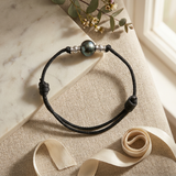 Bracelet Homme Nœuds Argent & Perle de Tahiti 10/11mm