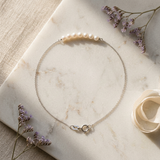 Bracelet NANÉA | Or Blanc & Perles Blanches