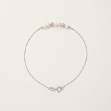 Bracelet NANÉA | Or Blanc & Perles Multicolores