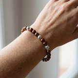 Bracelet Porte Bonheur - Perle d'Eau Douce Chocolat & Blanche