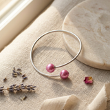 Bracelet Jonc KATALÏA | Perles Roses Fushia