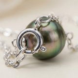 Bracelet VÉRANIA | Argent & Perle Noire de Tahiti