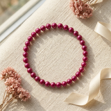 Bracelet Porte Bonheur - Perles d'Eau Douce Rouge Cerise