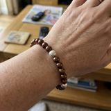 Bracelet Porte Bonheur - Perle d'Eau Douce Chocolat & Blanche