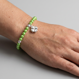 Bracelet Porte Bonheur Trêfle - Perles d'Eau Douce Vertes Tonic