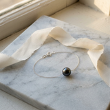Bracelet TÉA | Argent & Perle de Culture Black Tahiti