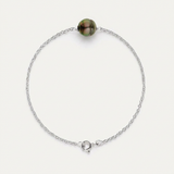 Bracelet VÉRANIA | Argent & Perle Noire de Tahiti