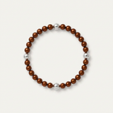 Bracelet Porte Bonheur - Perle d'Eau Douce Chocolat & Blanche