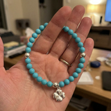 Bracelet Porte Bonheur Trêfle - Perles d'Eau Douce Bleu Turquoises