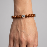 Bracelet Porte Bonheur - Perle d'Eau Douce Chocolat & Blanche