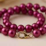 Bracelet Porte Bonheur - Perles d'Eau Douce Rouge Cerise