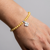 Bracelet Porte Bonheur Trêfle - Perles d'Eau Douce Dorées