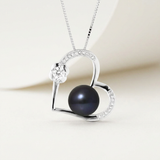 Collier AMURI | Argent & Perle Noire
