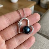 Collier AMURI | Argent & Perle Noire
