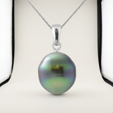 Collier- Perle de Tahiti- Cercle 11-12 mm- Bijou Femme