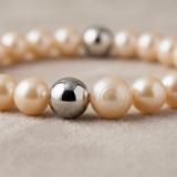 Bracelet Porte Bonheur - Perles d'Eau Douce Roses