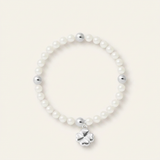 Bracelet Porte Bonheur Trêfle - Perles d'Eau Douce Blanches