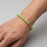 Bracelet Porte Bonheur - Perles d'Eau Douce Vertes