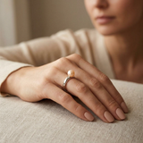 Bague Jonc DIANE | Perle de Culture Rose
