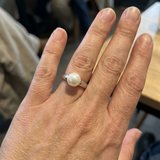 Bague IRINA | Or Blanc & Perle de Culture Blanche - 8/9mm