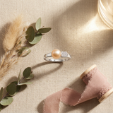 Bague Jonc THALIA | Perle de Culture Rose