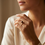 Bague ELISE | Or Jaune & Perle de Culture Chocolat