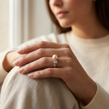 Bague Jonc THALIA | Perle de Culture Rose