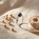 Bague Jonc THALIA | Perle de Culture Black Tahiti