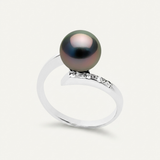 Bague LYSANDRA | Or Blanc & Perle de Tahiti