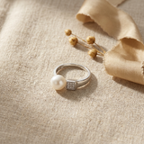 Bague Jonc THALIA | Perle de Culture Blanche
